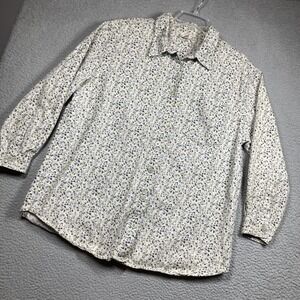 Cherokee Top Womens 18W Purple Green Floral Button Up Cottage Core‎ Prairie